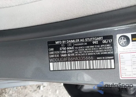 2017 Mercedes-Benz S 550 4Matic из США, поврежденный, VIN WDDUG8FB6HA335666